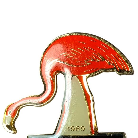 Vintage 1989 Lions Club International Flamingo Pin, Tyler Forest Lake MN - Picture 2 of 4